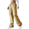 thumbnail image 1 of FASHIONWT Casual Pockets Straight Fit Women Cargo Pants, 1 of 4