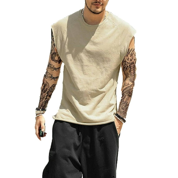 FASHIONWT Men Athletics Casual Sleeveless Cap Sleeves Summer T-Shirts