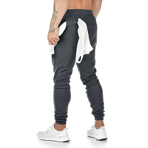 FASHIONWT Men Athletics Gym Jogger Pants Workout Towel Loop Terry Trousers