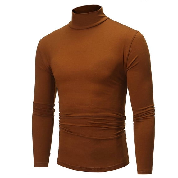 FASHIONWT Men Casual Slim Fit Stretchy Base Shirt Long Sleeve Turtleneck T-Shirt