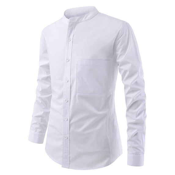FASHIONWT Men Casual Slim Long Sleeve Workwear Button-down Shirts Top