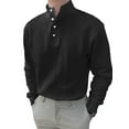 thumbnail image 1 of FASHIONWT Men Half-high Neck Long Sleeve Henley Button Casual Business Shirts Top, 1 of 4