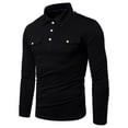 thumbnail image 1 of FASHIONWT Men Slim-fitting Combat Long Sleeve Henley Button Pullover Lapel Shirts, 1 of 6
