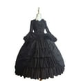 thumbnail image 1 of FASHIONWT Women Cascading Ruffle Flared Sleeve Retro Gothic Flare Dress, 1 of 4