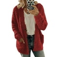 thumbnail image 1 of FASHIONWT Women Casual Long Sleeve Fluffy Faux Fur Button Cardigan Coat, 1 of 8