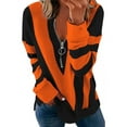 thumbnail image 1 of FASHIONWT Women Cotton Blend Long Sleeve Tee Quater Zip Collar Graphic T-Shirt, 1 of 4