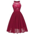 thumbnail image 1 of FASHIONWT Women Elegant Sleeveless Floral Crochet Frock Tiered Chiffon Dress, 1 of 7