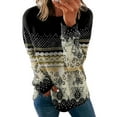 thumbnail image 1 of FASHIONWT Women Ethnic Paisley Pattern Sweatshirts Long Sleeve Casual Tunic Crewneck T-Shirt, 1 of 4