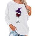 thumbnail image 1 of FASHIONWT Women Knit Long Sleeve Halloween Print Sweatshirt Raglan Sleeve Pullover Loose T-Shirt, 1 of 4