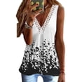thumbnail image 1 of FASHIONWT Women Lace V-Neck Vest Print Sleeveless Casual Tank Top, 1 of 2