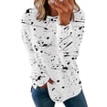 thumbnail image 1 of FASHIONWT Women Long Sleeve Crew Neck Fall Top Casual Graphic Cotton Blend T-Shirts, 1 of 4