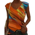 thumbnail image 1 of FASHIONWT Women Moisture Wicking Summer Sleeveless Undershirts Cami Printed V-Neck Tank Tops, 1 of 4