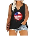 thumbnail image 1 of FASHIONWT Women Oversize Summer Wide Strap Undershirts Plus Size USA Flag Graphic Blouse Tank Tops, 1 of 4