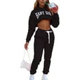 thumbnail image 1 of FASHIONWT Women Plus Size Cardigan Long Sleeve Hooded Cropped Elastic Waist Casual Athletic Pants Set, 1 of 4