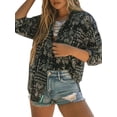 thumbnail image 1 of FASHIONWT Women Plus Size Digital Printing Front Short Back Long Cardigan Single Breasted Shirt Top, 1 of 6