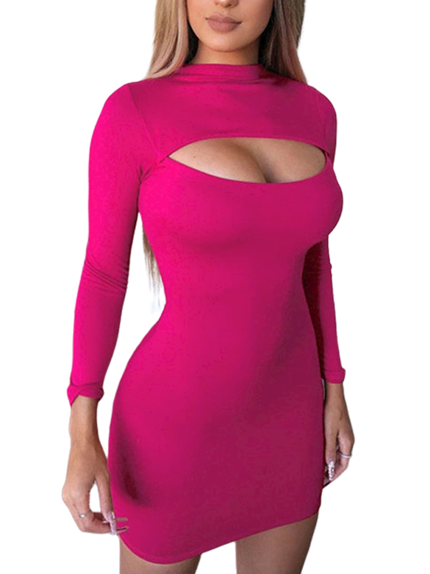 Open chest dress long sleeve hotsell