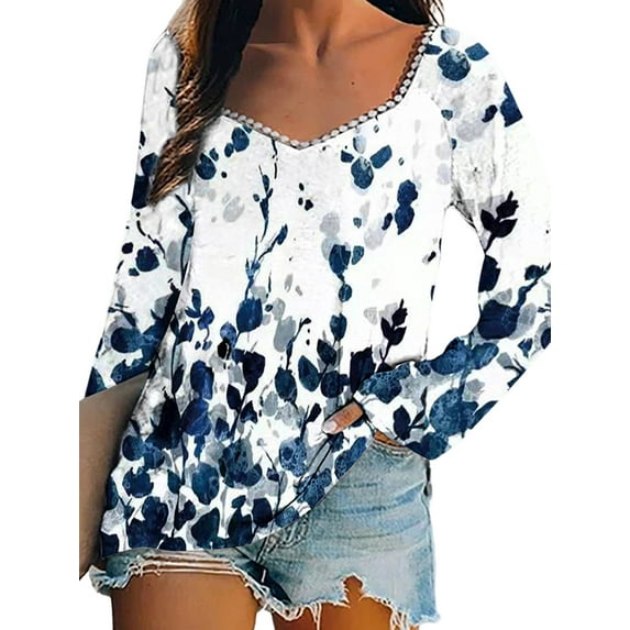 FASHIONWT Women Plus Size Square Neck Sexy Lace Street Fashion Top Printed Long Sleeve Casual T-Shirt Top