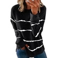 thumbnail image 1 of FASHIONWT Women Print Round Neck Long Sleeve Base Top Loose Casual T-Shirt, 1 of 2