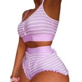 thumbnail image 1 of FASHIONWT Women Summer Printed Lace Sling Spaghetti Strap Two-Piece Set Pajama Set, 1 of 2