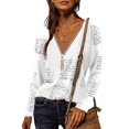 thumbnail image 1 of FASHIONWT Women Zip V-Neck Print Long Sleeve Tunic Casual Top, 1 of 2