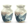 thumbnail image 1 of FASHIONZAADI Mountains Ur, Unique Gifts For Women, Small Urn For Ashes Adult Male, Urns For Human Ashes, Funeral Urns For Adults, Cremation Urns For Ashes, Unique Keepsake Urns 14inch, 4pcs, 1 of 2