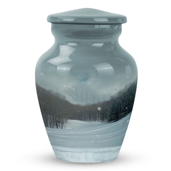 FASHIONZAADI Snowflakes 3 Inch Urns for Ashes, White Little Urn for Ashes, Miniature Funeral Urns, Pet Ashes Urn, beautiful Memorial Urns for Adult Female