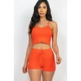 thumbnail image 1 of FASHNZFAB Ribbed Crop Cami Top & Shorts Set, 1 of 5