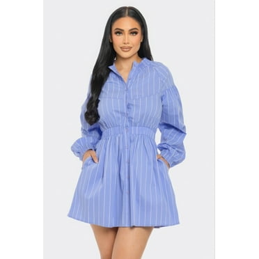 FASHNZFAB Striped Mini Dress