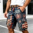 thumbnail image 1 of FASHOFT 250 Anniversary USA Cargo Shorts for Men American Flag Printing 4th of July Patriotic Multi Pockets Casual Cargo Shorts Blue L, 1 of 4