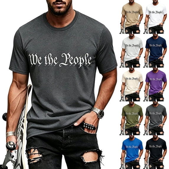 FASHOFT 250 Anniversary USA Shirt Mens American Flag Graphic Tees Patriotic 4th of July Shirts Independence Day Summer Tops Navy M