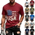 thumbnail image 1 of FASHOFT 250th Anniversary USA Shirt Mens American Flag Graphic Tees Patriotic 4th of July Shirts Independence Day Summer Tops Black XL, 1 of 5
