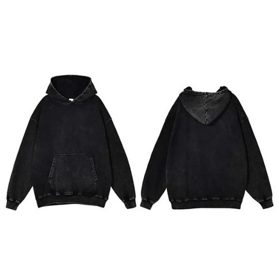 FASHOFT Acid Wash Hoodie for Womens Pullover Oversized Women's Fashion Hoodies & Sweatshirts Vintage Sweatshirt Heavyweight Black M