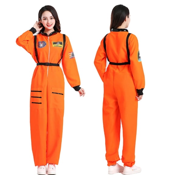 FASHOFT Adult Astronaut Space Suit Halloween Costumes Uniform Cosplay Outfit Sci Fi Theme Stage Performance Party Fancy Dress Up Halloween Costume L