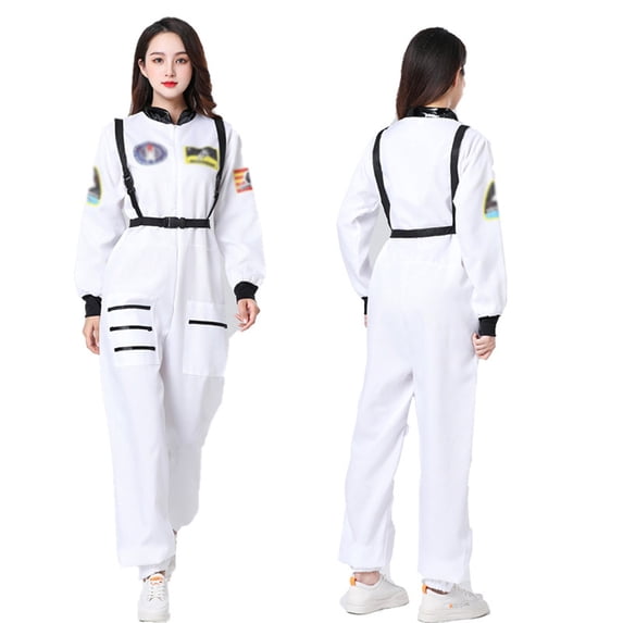 FASHOFT Adult Astronaut Space Suit Halloween Costumes Uniform Cosplay Outfit Sci Fi Theme Stage Performance Party Fancy Dress Up Halloween Costume S