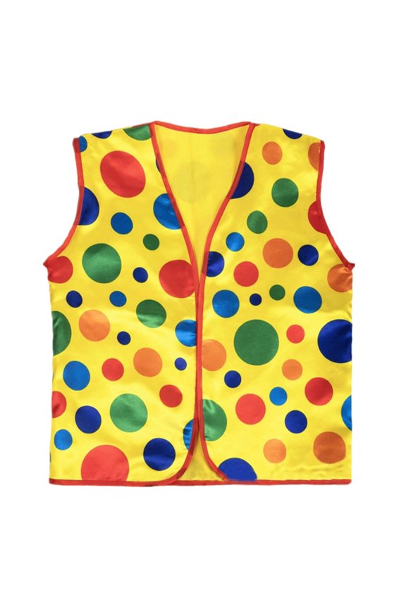 Adult Clown Vest Halloween Costumes Cosplay Outfit Role Play Masquerade Party Circus Theme Stage Performance Fancy Dress Up Halloween Costume One Size