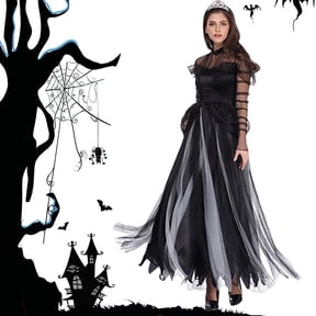 FASHOFT Adult Halloween Costumes Vampire Dark Gothic Style Cosplay Outfit Scary Theme Party Stage Performance Fancy Dress Up Halloween Costume M