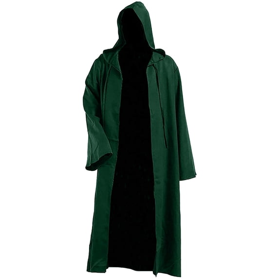 FASHOFT Adult Hooded Robe Halloween Long Sleeve Cape Cloak Cosplay Outfit Masquerade Party Stage Performance Fancy Dress Up Halloween XL