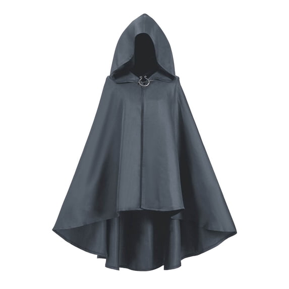 FASHOFT Adult Hooded Cape Halloween Vintage Retro Cloak Cosplay Outfit Renaissance Theme Party Stage Performance Fancy Dress Up Halloween L