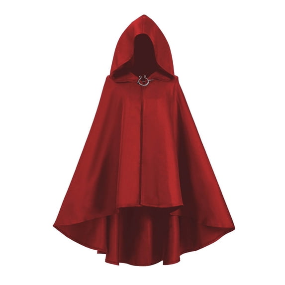 FASHOFT Adult Hooded Cape Halloween Vintage Retro Cloak Cosplay Outfit Renaissance Theme Party Stage Performance Fancy Dress Up Halloween XXXL