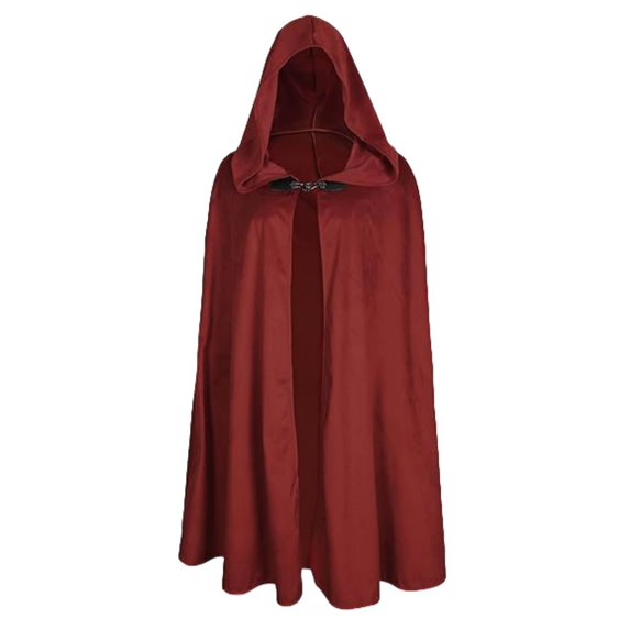 FASHOFT Adult Suede Cape Halloween Velvet Cloak Stage Performance Cosplay Outfit Renaissance Theme Party Fancy Dress Up Halloween One Size