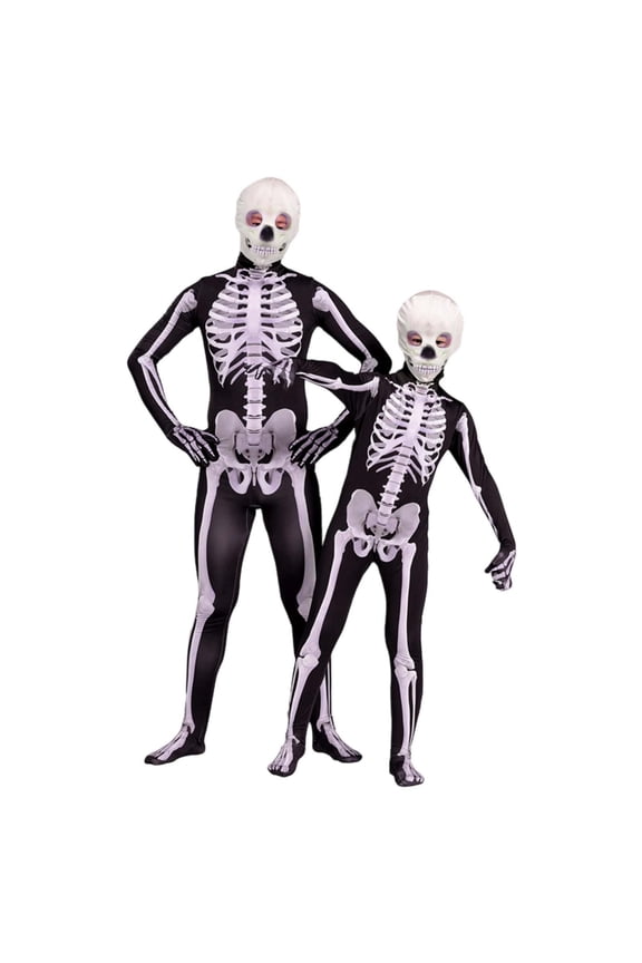 Adult Punk Skeleton Halloween Dark Series Bone Print Tight Bodysuit Cosplay Outfit Gothic Theme Party Stage Performance Fancy Dress Up Halloween 170