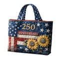 thumbnail image 1 of FASHOFT American Flag Print Quilted Tote Patchwork 250 Anniversary USA 4Th Of July Patriotic Shoulder Bag Daily Handbag Multicolour, 1 of 4