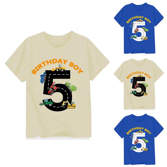 FASHOFT Baby Girl Shirts Creative Birthday Letter Printed Crew Neck Short Sleeve Soft Cotton Casual Daily Party Outdoor Leisure Kids Stylish Wear Baby Girl Fashion Tops Beige 1-2 Years