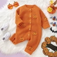 thumbnail image 1 of FASHOFT Baby Halloween 3D Hand Embroidered One Piece Romper Soft Halloween Bodysuit Crawling Outfit Cute Holiday Wear For Halloween Orange 0-1 Months, 1 of 5