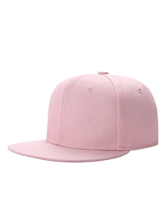 Baseball Caps For Men Women Solid Cotton Flat Brim Cap Hop Style Hat Light Soft For Summer Travel Outdoor Tourism And Daily Wear Headwear Pink