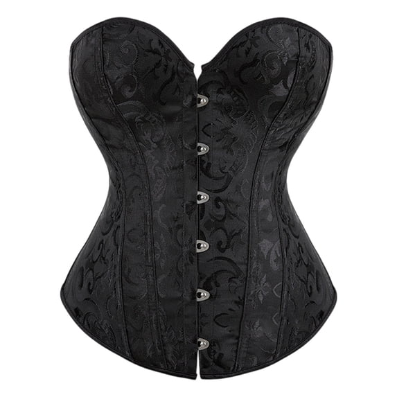 FASHOFT Black Renaissance Corset Top For Women Bridal Gown Layering Boned Waist Vest Court Style Tummy Control Tight Fit Body Shaper Corset Formal Dress L