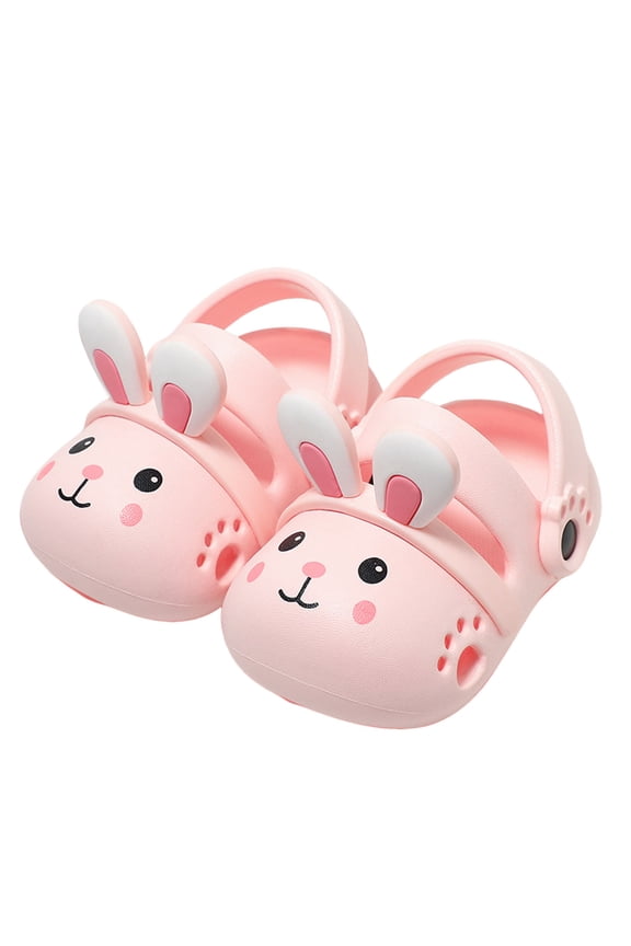 Boys And Girls Kids EVA Slides Soft Comfortable Bumper Toe Cute Rabbit Summer For Toddler Daily Wear Kids Shoes Pink 3-4 Years