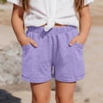 thumbnail image 1 of FASHOFT Boys Linen Shorts Summer Elastic Waist Casual Shorts for Boys with Pockets Purple 8-9 Years, 1 of 5