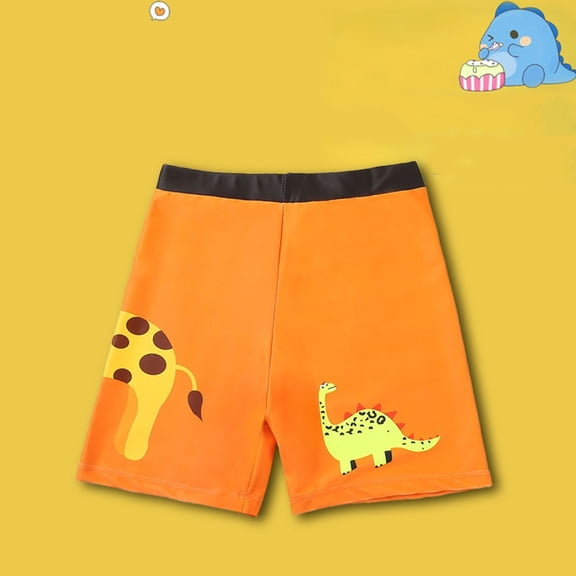 FASHOFT Boys Swim Trunk Hawaiian Print Swim Shorts Little Boys Bathing Suit Swimsuit Kids Swimwear Orange