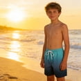 thumbnail image 1 of FASHOFT Boys Swim Trunks Stretchy UPF Quick Dry Comfortable Swimming Summer Shorts Green 13-14 Years, 1 of 4